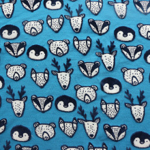 女装童装针织纬编天鹅绒面料草莓鸡心狗头全棉色织大提花天鹅绒布