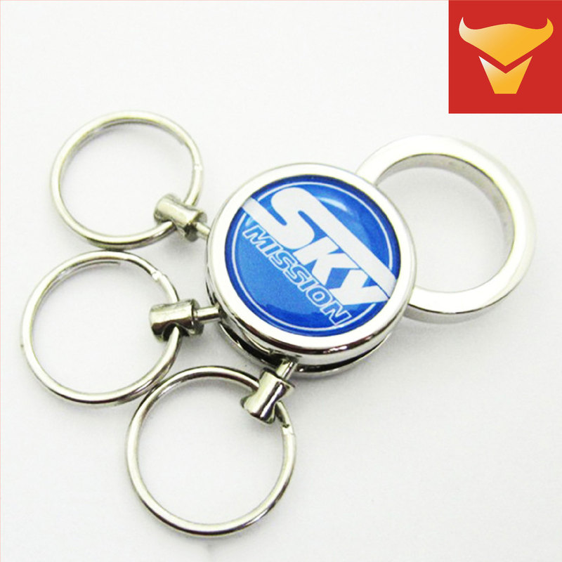 Metal waist hanging Keychain Car keychain creative promotion small gift Car pendant sticker epoxy logo