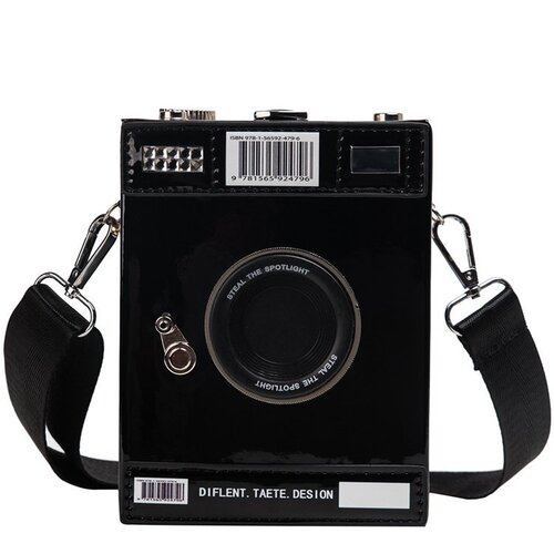 New  Korean style casual fashion personality creative wide shoulder strap camera small square bag simple fashion single shoulder crossbody