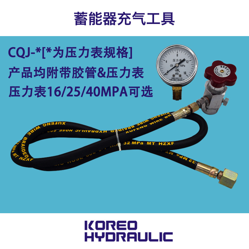 科力远液压CQJ蓄能器充气充氮测压工具162540MPa和胶管接头高压