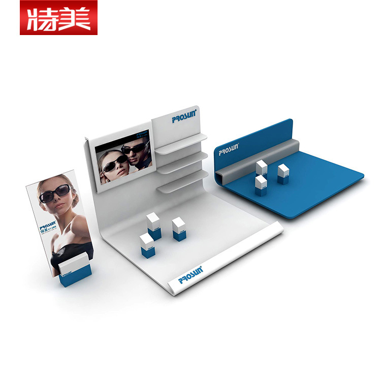 亚克力眼镜展示架 背面可挂相片热弯眼镜展示架LOGO