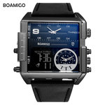 BOAMIGO Армейские часы, электронные модные квадратные водонепроницаемые мужские часы