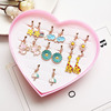 Cute cartoon earrings, fresh children's short ear clips, Korean style, simple and elegant design, no pierced ears, internet celebrity