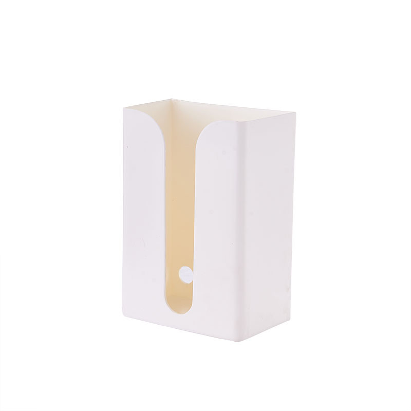 Caja de pañuelos montada en la pared estante de papel de cocina gabinete estante de tejido adhesivo libre de perforaciones colgando caja de almacenamiento de tejidos