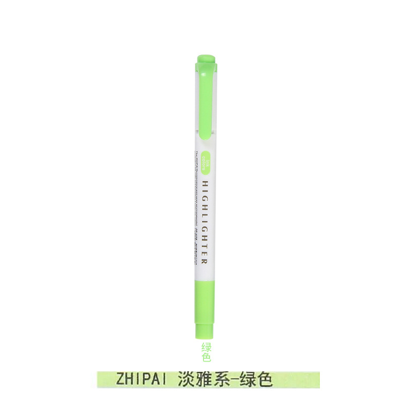 Zhipai 618 estudiante de doble cabeza resaltador gris suave luz oscuro retro color diario MARCA marcador clave