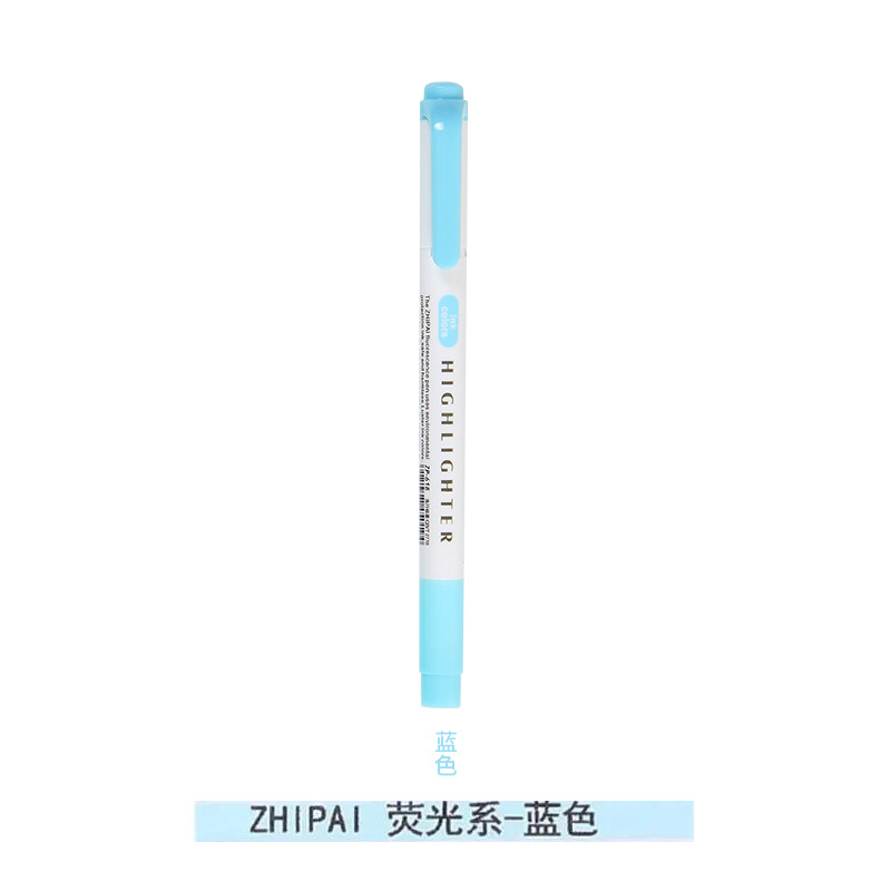 Zhipai 618 estudiante de doble cabeza resaltador gris suave luz oscuro retro color diario MARCA marcador clave