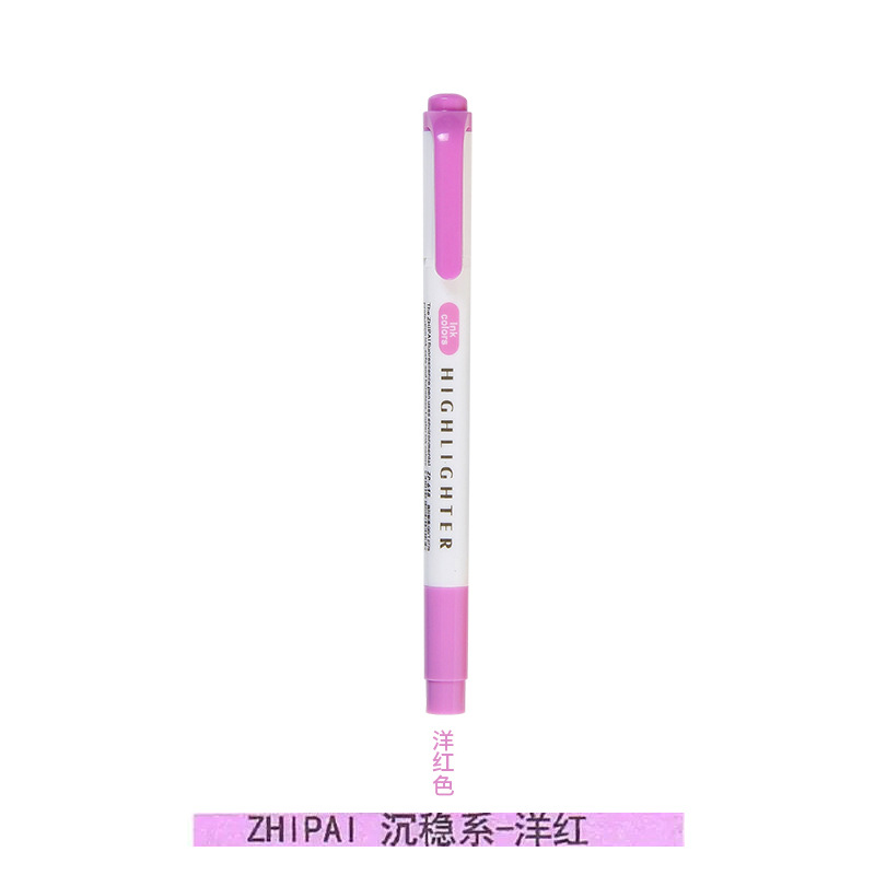 Zhipai 618 estudiante de doble cabeza resaltador gris suave luz oscuro retro color diario MARCA marcador clave