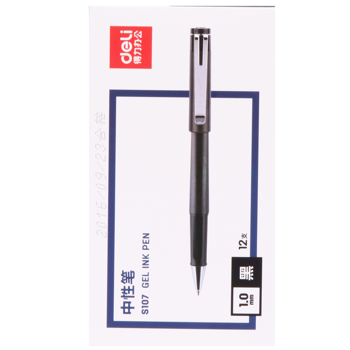 Deli S107 esmerilado varilla gel pen 1,0mm negro Bullet firma pluma de negocios pluma de carbono