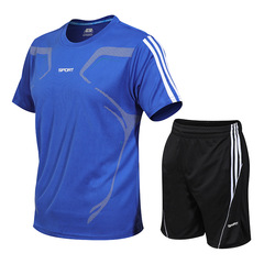 Sportswear two-piece set for summer men, gym running basketball training, large size, stall supply source