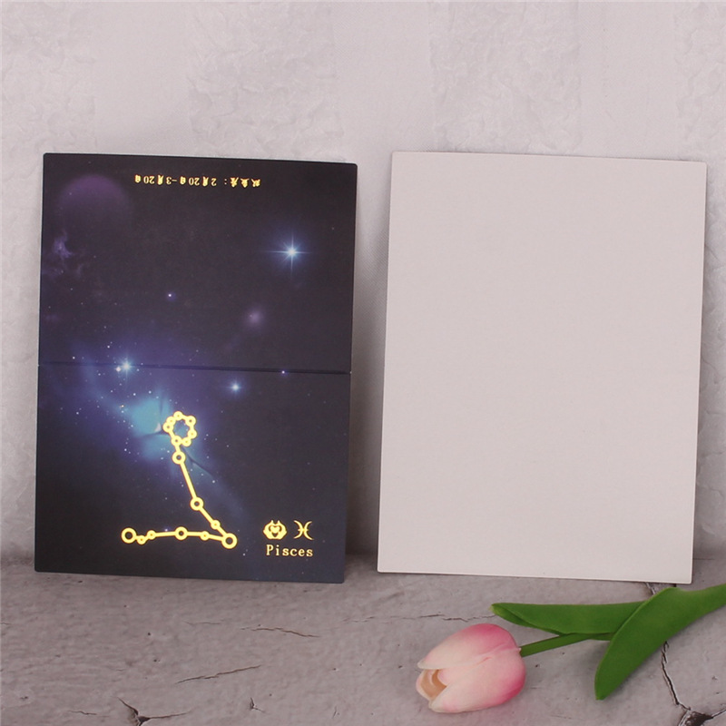 Doce constelación Cielo estrellado dorado tarjeta plegable pieza embalaje negocio tarjeta de felicitación flor caja de regalo Tarjeta de bendición tarjeta del mensaje