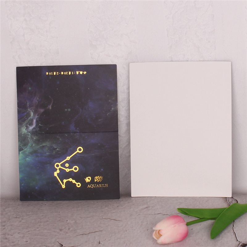 Doce constelación Cielo estrellado dorado tarjeta plegable pieza embalaje negocio tarjeta de felicitación flor caja de regalo Tarjeta de bendición tarjeta del mensaje