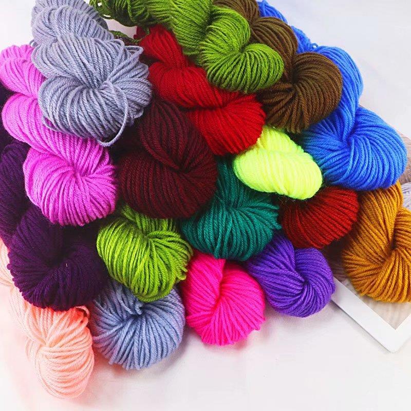 Summer acrylic thread factory wholesale medium thick acrylic crocheted hat shoes sweater hand knitted crocheted wool