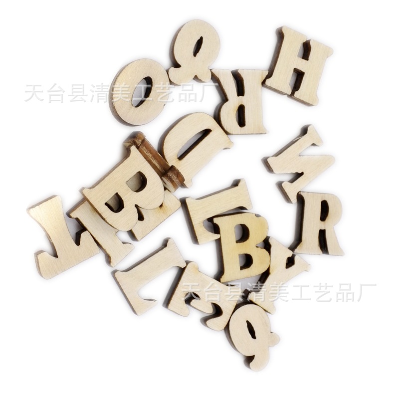 26 letras inglesas de madera de bricolaje color de madera 26 letras inglesas 15mm de alto