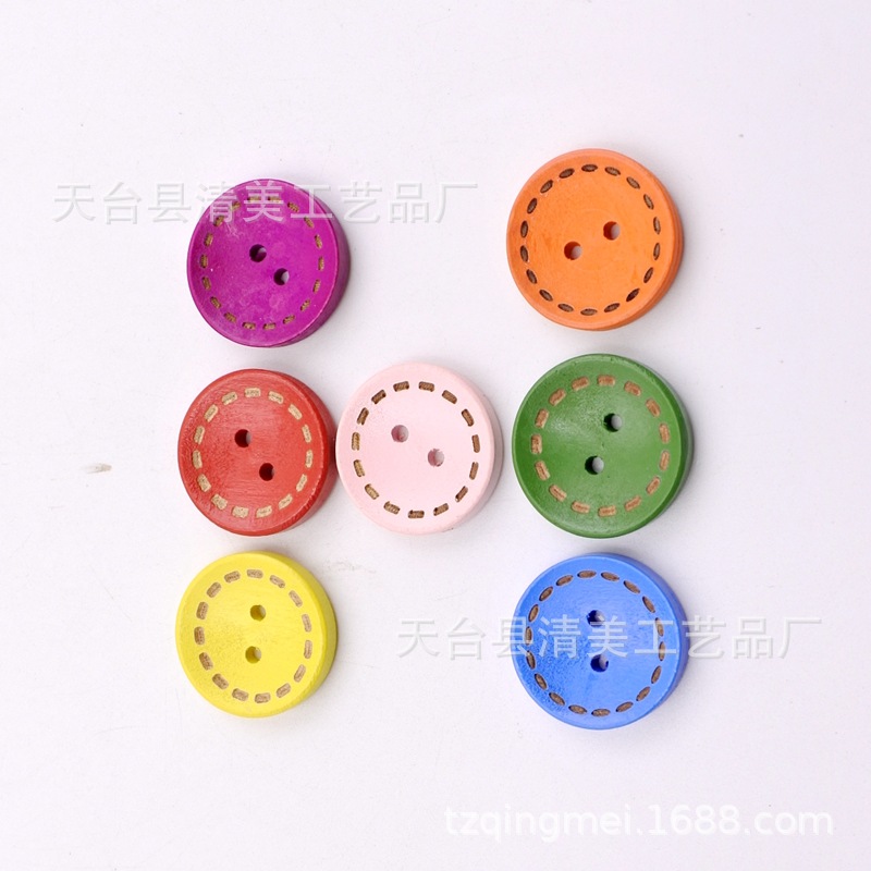15 20 25mm punteado botones de madera 100 unids por paquete colorido hermoso decorativo niños botones hechos a mano