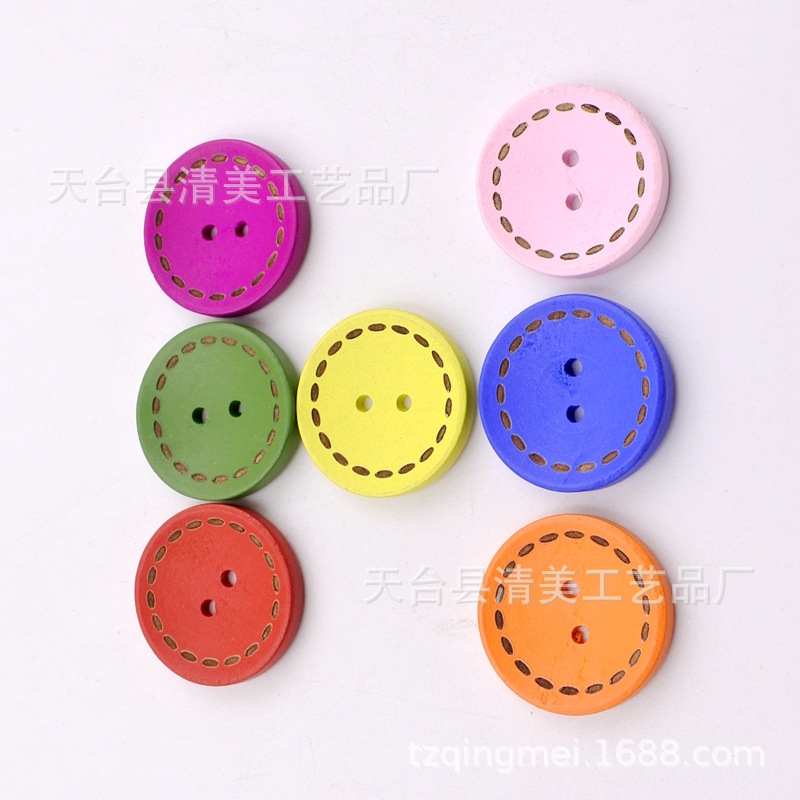 15 20 25mm punteado botones de madera 100 unids por paquete colorido hermoso decorativo niños botones hechos a mano