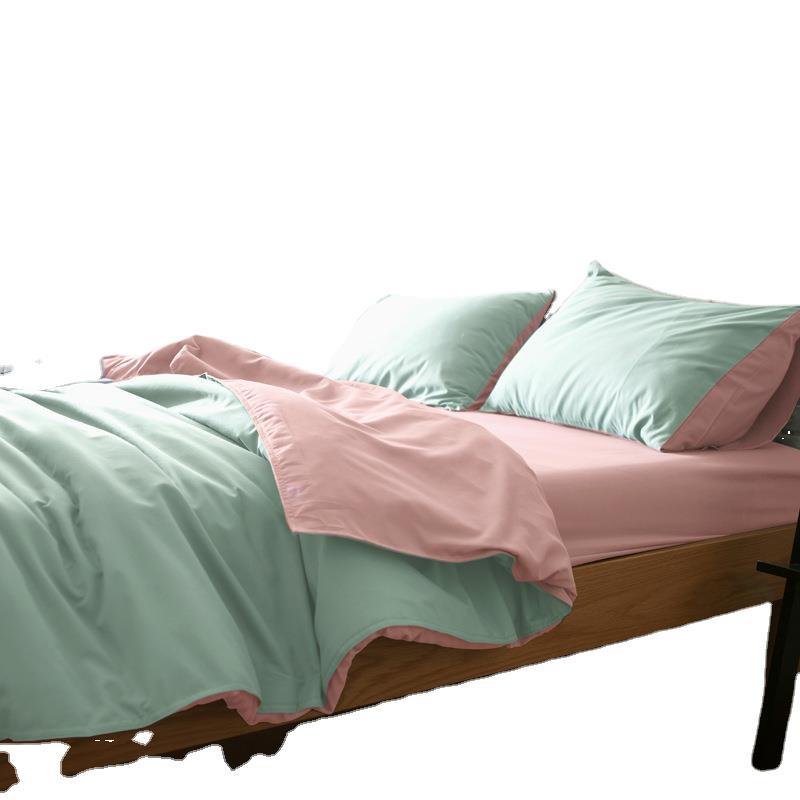 Spring New Product, Solid Color Nordic Ins Bedding Four-piece Set, Plain Home Textile Duvet Cover, Three-piece Set For_voghion.com
