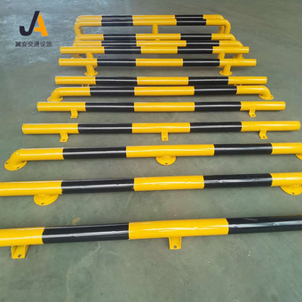 厂家直售黑黄U型钢管挡车杆限位杆挡车器小区地库固定定位防撞