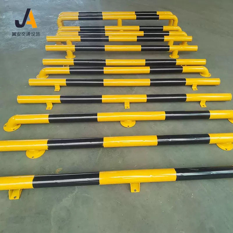 厂家直售黑黄U型钢管挡车杆限位杆挡车器小区地库固定定位防撞