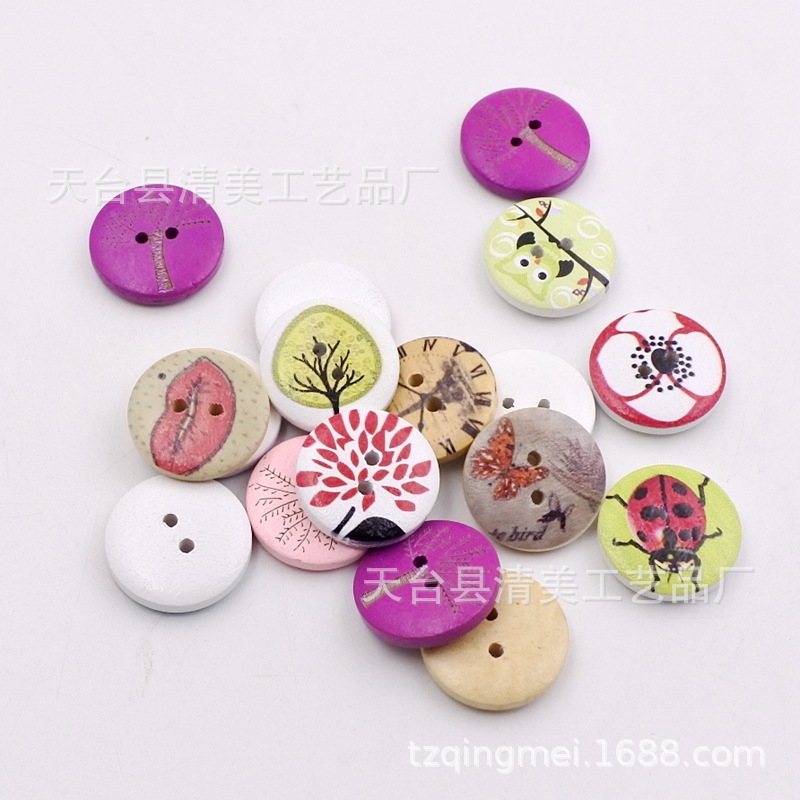 Mezcla de botones de 20mm, una variedad de accesorios de bricolaje hechos a mano, 100 piezas por paquete