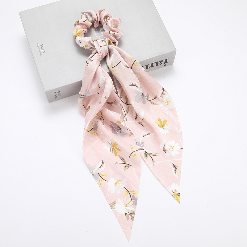 Pequeño anillo de intestino grande fresco triángulo largo anillo de cabello de cabello de bosque dulce disco de cabello de tela de cola de caballo anillo adornamiento para el cabello