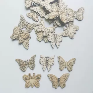 批发新款卡通蝴蝶木片 儿童DIY手工涂鸦彩绘木片 装饰贴片手工画