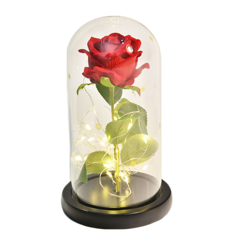 Transfronterizo Pequeño Príncipe Rosa artificial 24K hoja de oro rosa de cristal de luz LED de San Valentín regalo de Navidad
