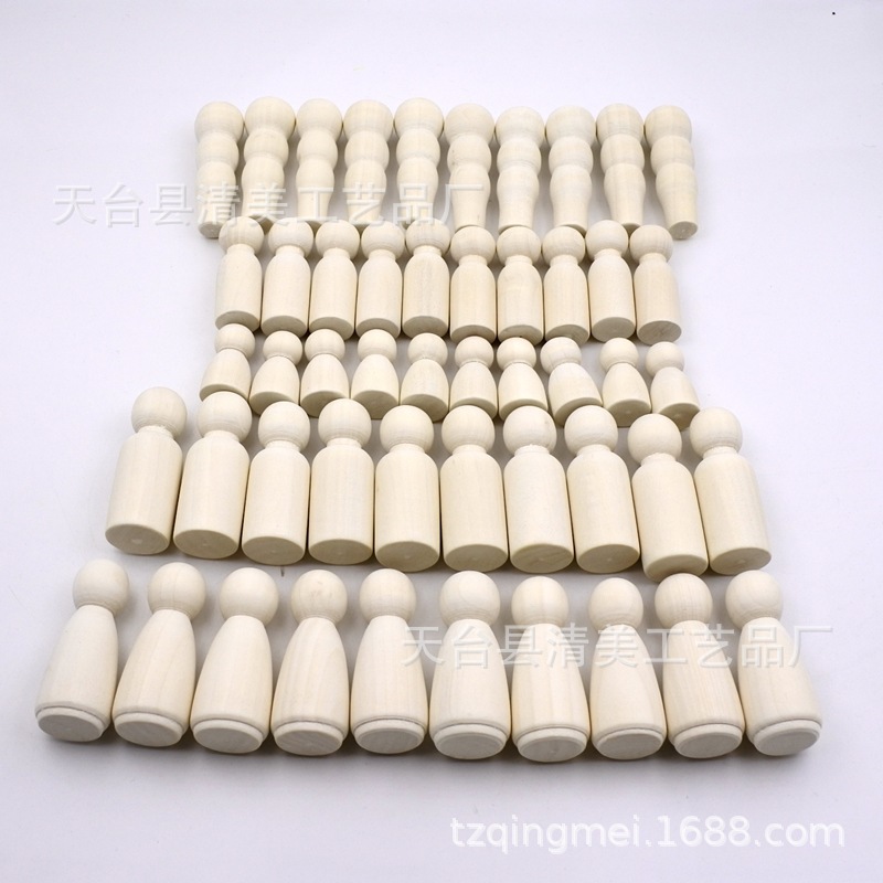 Marionetas de estilo pastoral transfronterizo para hombres y mujeres, adornos de bricolaje, color de madera, pintura de graffiti para niños, familia, gente de madera