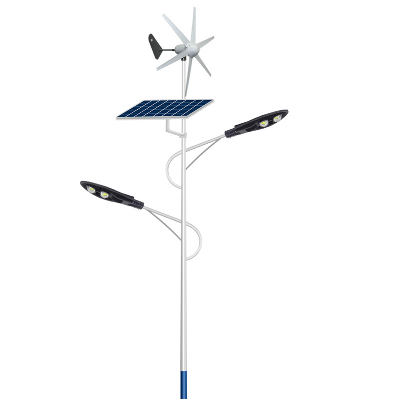 Lámpara de calle solar y eólica 7 M 50W generación de energía eólica lámpara de Calle 8 M 60W energía eólica + lámpara de calle solar LED