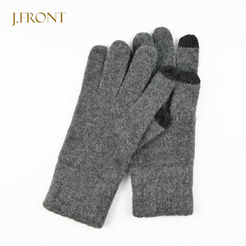 Factory direct 2024 autumn and winter new touch screen gloves wool unisex flat warm knitted five fingers