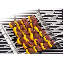 FDA德LFGB带支架座式烤肉串不锈钢烧烤工具烧烤串430钢签厨房用具