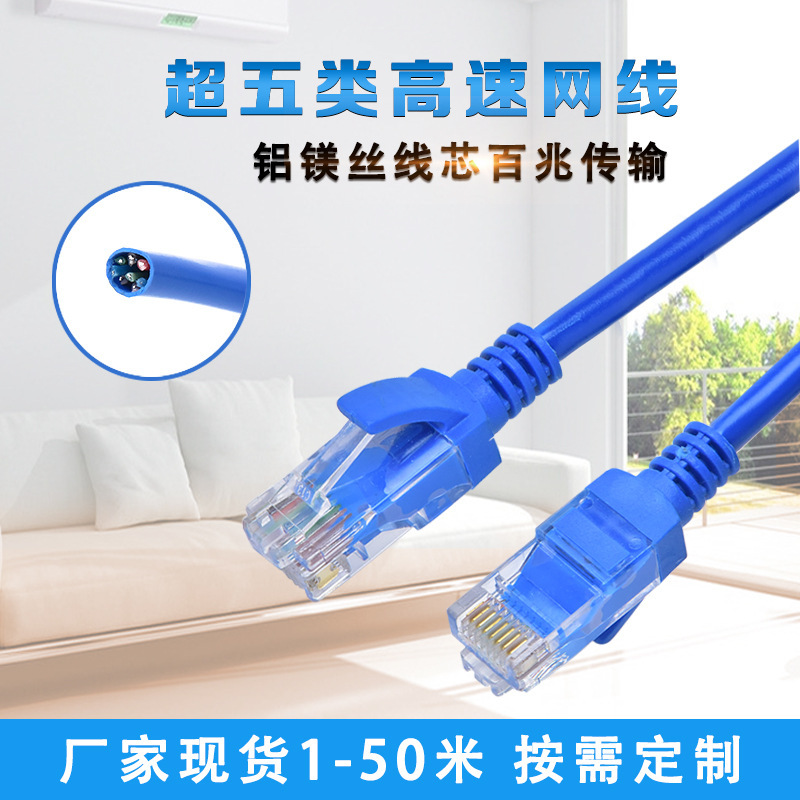 Category 5E Network Cable Finished Twisted Pair Cat5E Computer Jumper Broadband Router High-Speed Network Cable 1m Category 5E Network Cable Finished Twisted Pair Cat5E Computer Jumper Broadband Router High-Speed Network Cable 1m
