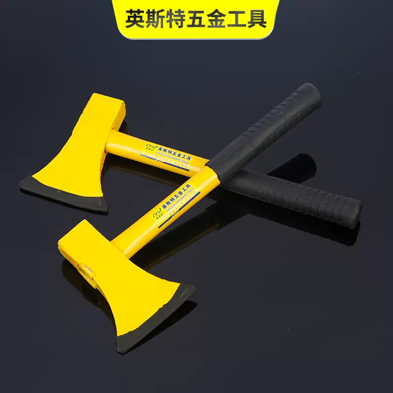 斧子批发 高碳钢黄钢管斧木业消防家用钢管斧户外野营园林劈柴