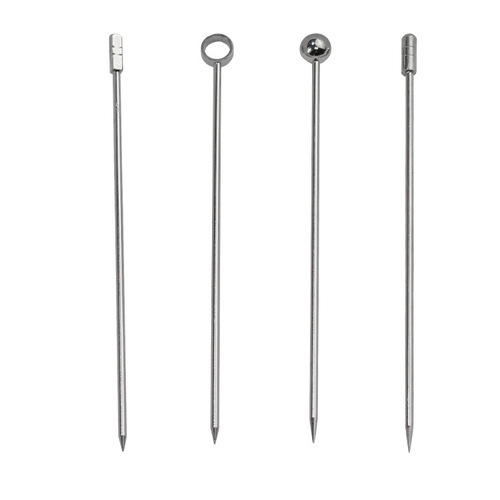 Manufacturer 304 stainless steel wine picks creative milk tea stirring stick cocktail picks fruit snack needles wholesale