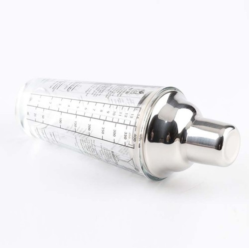 Cross-border sales of new stainless steel glass cocktail shaker with graduated glass milk tea glass 400ML