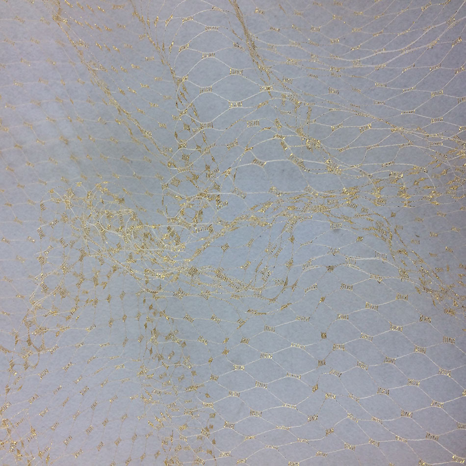 金银丝菱形网眼布头纱网