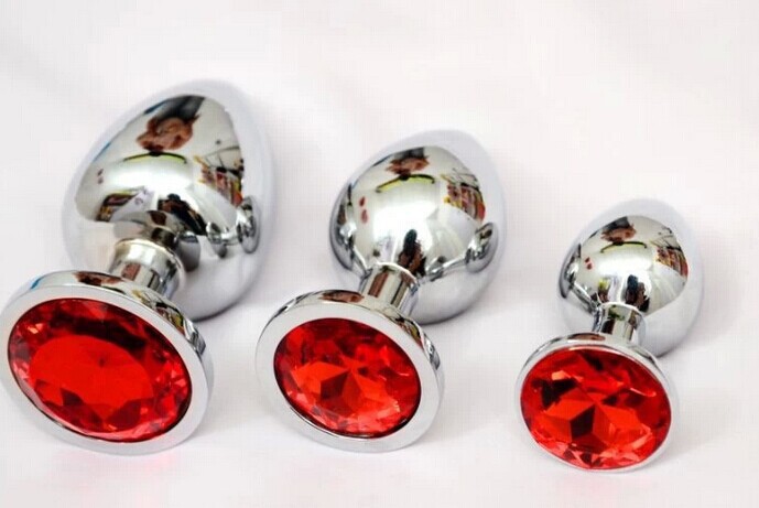 Grande y mediano pequeño tamaño metal anal plug adulto sexo productos mujer anal dilatador trasero corte cola