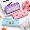 Capacious cute cartoon pencil case with zipper for elementary school students, internet celebrity