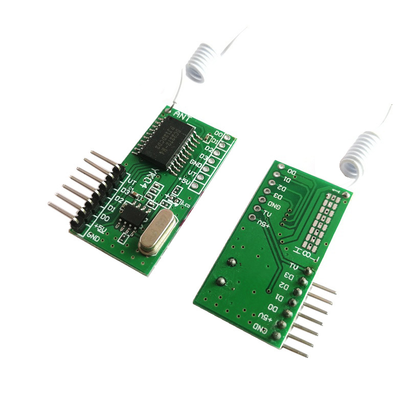 YK04超外差无线接收模块4路输出高电平2262编码开关改装程序315M