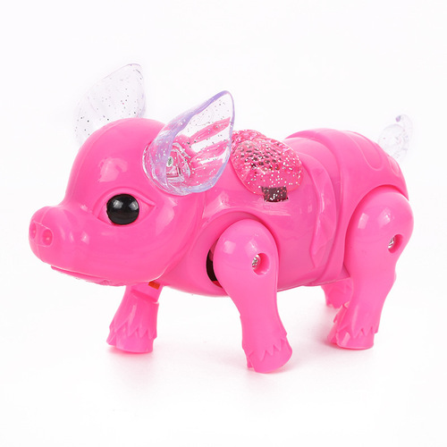Factory direct sales 6628A electric leash pig, the same style of Internet celebrity pig children's leash animal light-up with music
