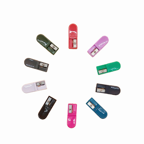Manufacturer supplies 2.0 thin lead pencil sharpener, colorful student small manual plastic pen pencil sharpener wholesale