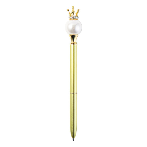 Cross-border new pearl crown pen, student creative fashionable gift advertisement pen, metal ballpoint pen