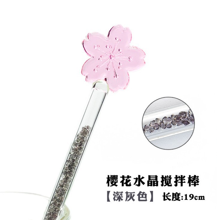 Flor de vidrio varilla de agitación resistente al calor varilla de vidrio café leche en polvo cóctel regalo para la novia Día de San Valentín ventas directas de la fábrica