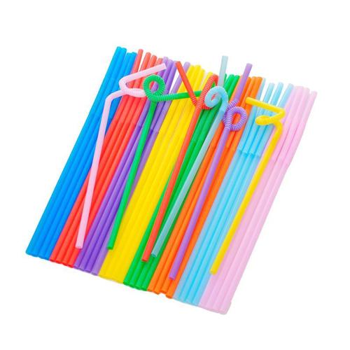Factory direct sales disposable beverage straws food grade PP plastic art straws color bendable black transparent