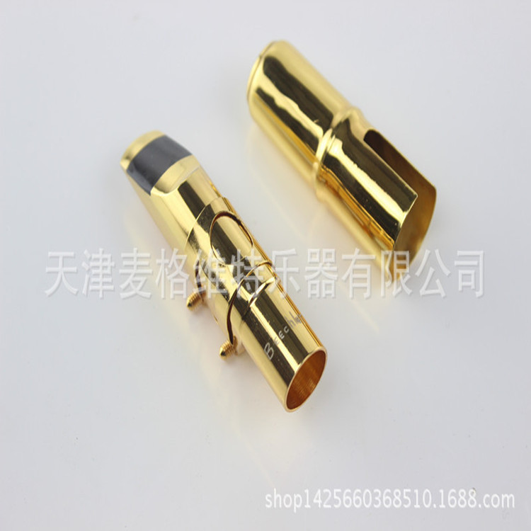 [Cabeza de flauta de metal] saxofón alto cabeza de flauta de metal chapado en oro accesorios de instrumentos musicales de metal instrumento musical cabeza de flauta