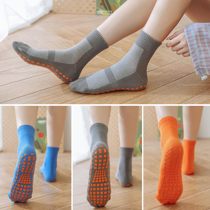 Non-slip trampoline socks mesh thin tall floor socks adult home children early education yoga socks factory direct sales