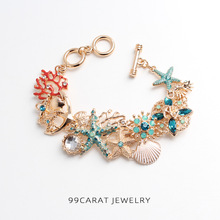 99克拉外贸时尚饰品批发品牌海洋海星珊形状贝壳船锚手链（OT）