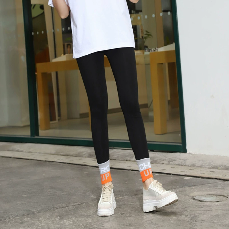 Autumn leggings, thin black trousers, fitted