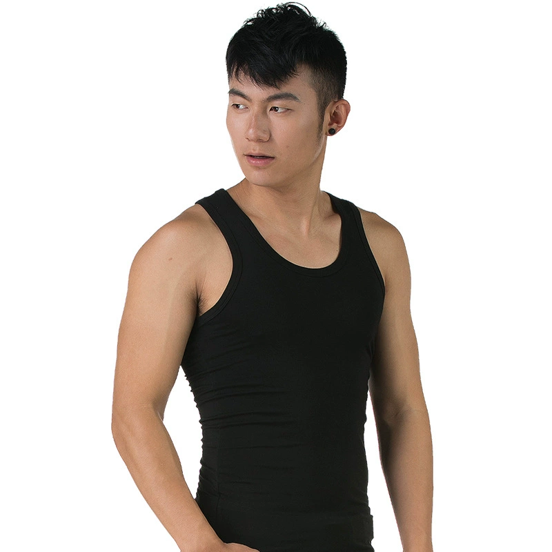 Summer cotton thin white vest, round collar, wholesale