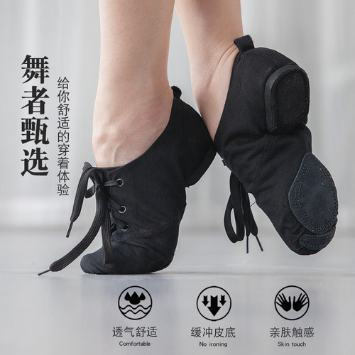 Children's dance shoes, women's dance shoes, canvas jazz dance shoes, low-cut adult men's modern body ballet shoes wholesale