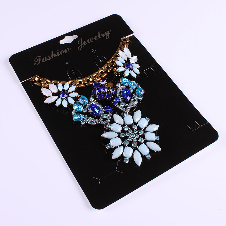 Factory direct packaging jewelry necklace earrings ring bracelet suit card universal black cardboard 14*19